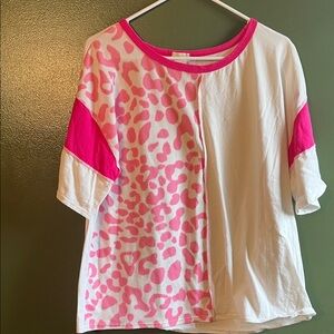 BiBi Pink and White Top